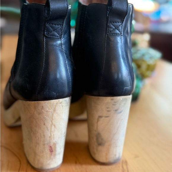 Madewell platform booties size 10 black leather boots - Picture 6 of 7